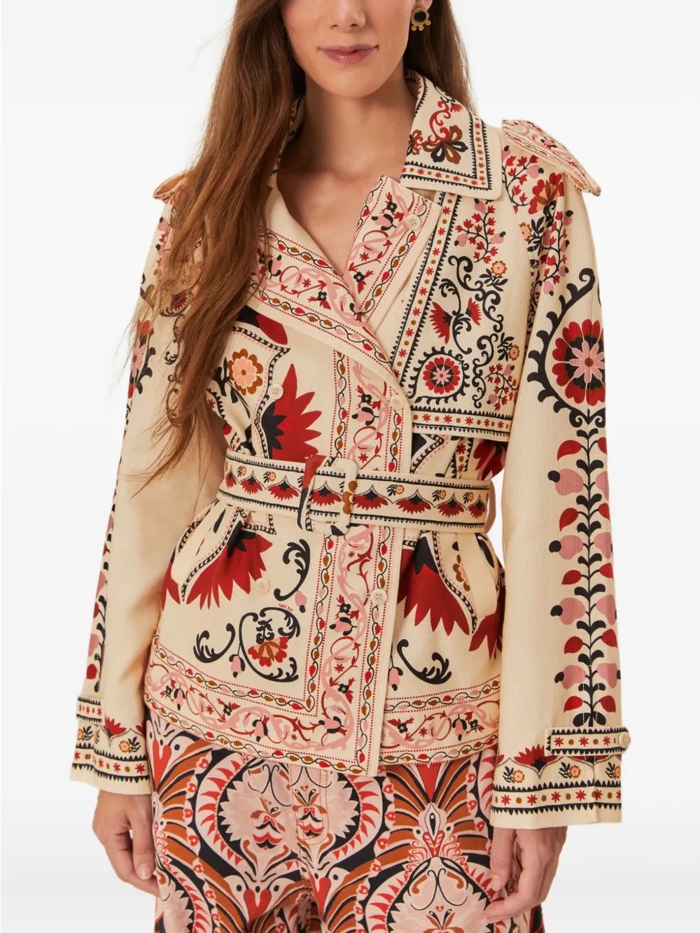 Farm Rio: CASHEW MANDALA TRENCH COAT